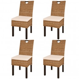 Acquista Sedie Sala da Pranzo 4 pz in Rattan Kubu e Legno di Mango con riferimento GHV-274362 della ditta 
