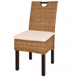 Acquista Sedie Sala da Pranzo 4 pz in Rattan Kubu e Legno di Mango con riferimento GHV-274362 della ditta 