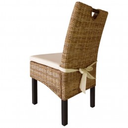 Acquista Sedie Sala da Pranzo 4 pz in Rattan Kubu e Legno di Mango con riferimento GHV-274362 della ditta 
