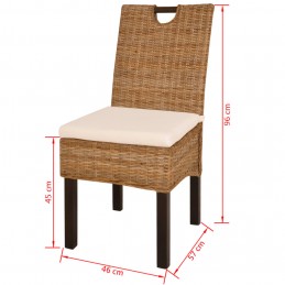 Acquista Sedie Sala da Pranzo 4 pz in Rattan Kubu e Legno di Mango con riferimento GHV-274362 della ditta 