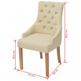Acquista Sedie da Pranzo 6 pz Crema in Tessuto con riferimento GHV-274426 della ditta 