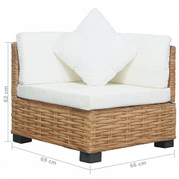 Acquista Divano Angolare con Cuscini in Rattan Naturale con riferimento GHV-286279 della ditta GARDENHOME