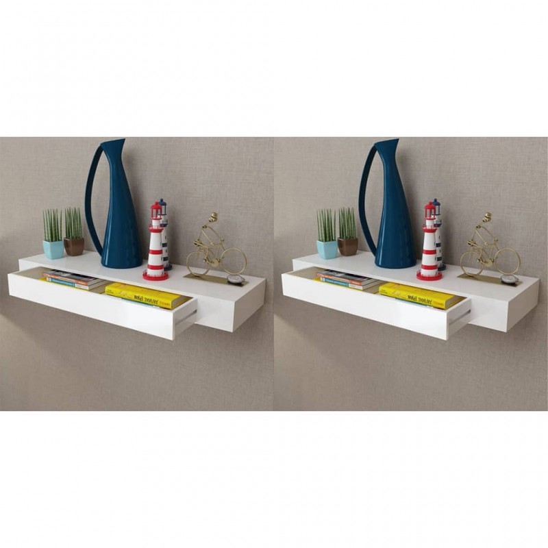 Acquista Mensole con Cassetti 2 pz Bianco 80 cm con riferimento GHV-276002 della ditta 