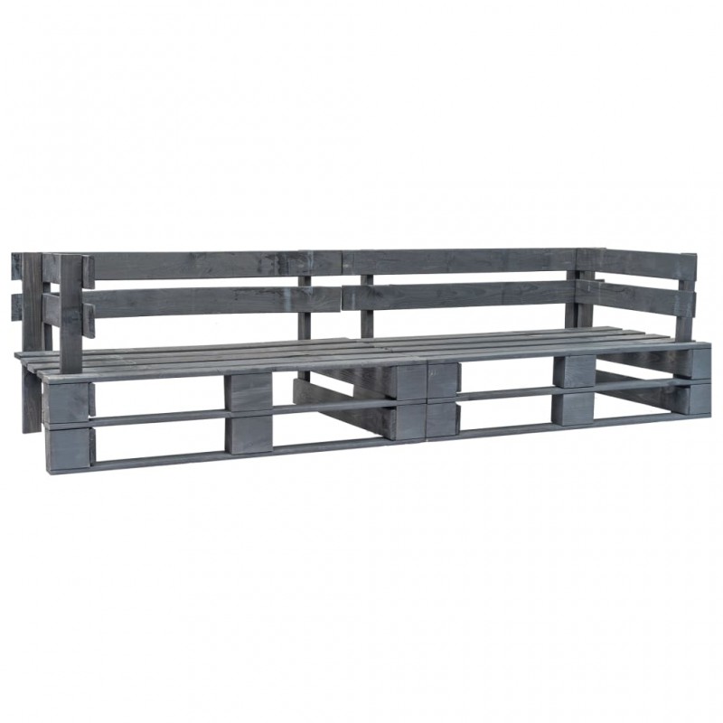 Acquista Divano a Pallet da Giardino 2 Posti Grigio in Legno con riferimento GHV-276312 della ditta 