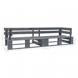 Acquista Divano a Pallet da Giardino 2 Posti Grigio in Legno con riferimento GHV-276312 della ditta 