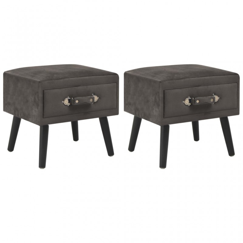 Acquista Comodini Grigi 2 pz 40x35x40 cm in Velluto con riferimento GHV-276386 della ditta 