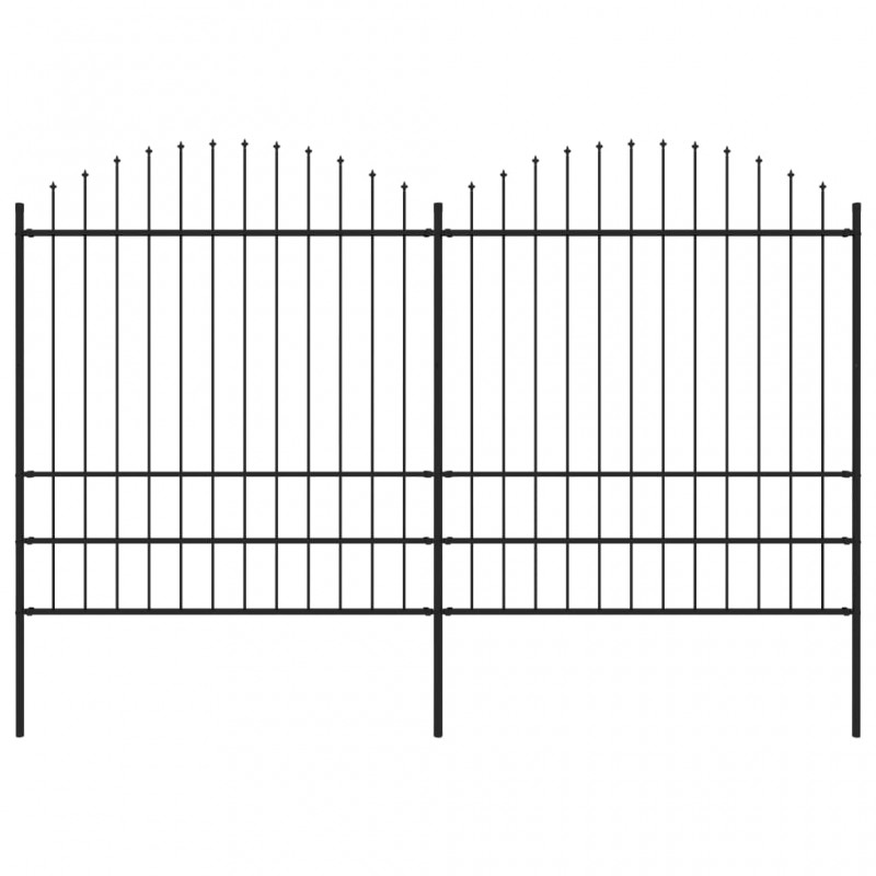 Acquista Recinzione Giardino Punta a Lancia (1,75-2)x3,4m Acciaio Nera con riferimento GHV-277749 della ditta 