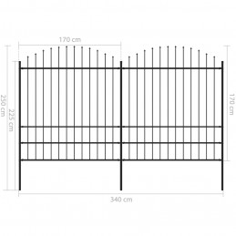 Acquista Recinzione Giardino Punta a Lancia (1,75-2)x3,4m Acciaio Nera con riferimento GHV-277749 della ditta 