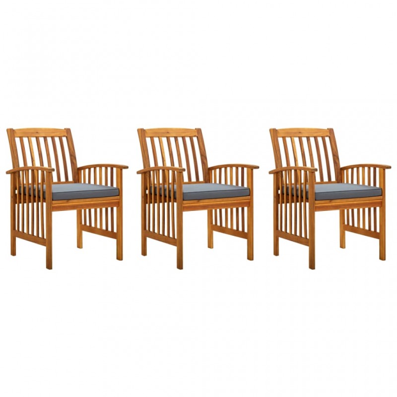 Acquista Sedie da Pranzo per Giardino 3pz Cuscini in Massello di Acacia con riferimento GHV-312131 della ditta 