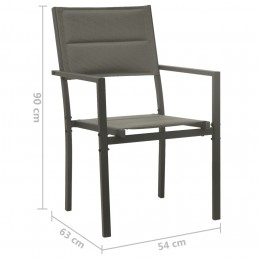 Acquista Sedie da Giardino 2 pz Textilene e Acciaio Grigio e Antracite con riferimento GHV-313079 della ditta 
