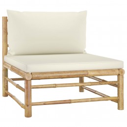 Acquista Set Divani da Giardino 3 pz con Cuscini Bianco Crema in Bambù con riferimento GHV-313142 della ditta 