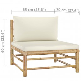 Acquista Set Divani da Giardino 3 pz con Cuscini Bianco Crema in Bambù con riferimento GHV-313142 della ditta 