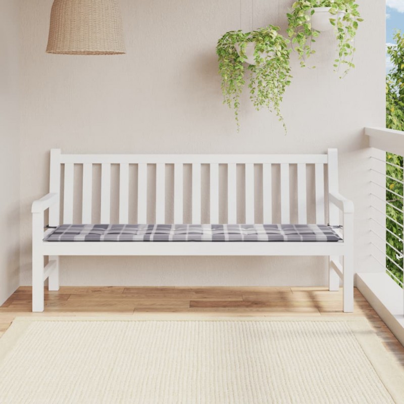 Acquista Cuscino per Panca a Quadri Grigi 180x50x3 cm Tessuto Oxford con riferimento GHV-314097 della ditta 