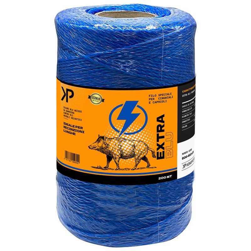 Acquista FILO ALTA QUALITA' 200MT EXTRA BLU PER RECINTI ELETTRICI PREMIUM con riferimento K955 della ditta KOMIPROTECT