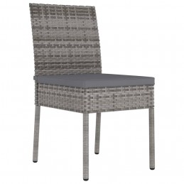 Acquista Sedie da Pranzo per Giardino 4 pz in Polyrattan Grigio con riferimento GHV-315109 della ditta 