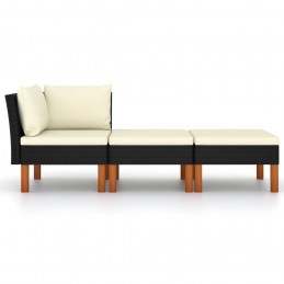 Acquista Set di Divani da Giardino 3 pz Polyrattan Massello di Eucalipto con riferimento GHV-315769 della ditta 