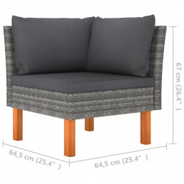 Acquista Set di Divani da Giardino 3 pz Polyrattan Massello di Eucalipto con riferimento GHV-315760 della ditta 