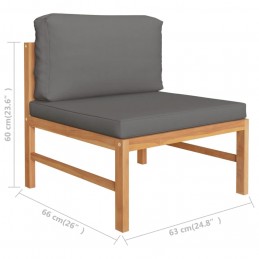 Acquista Set Divani Giardino 3 pz Cuscini Grigio Scuro in Legno di Teak con riferimento GHV-316115 della ditta 