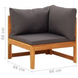 Acquista Set Divani Giardino 2 pz con Cuscini Grigio Scuro Legno Acacia con riferimento GHV-316321 della ditta 