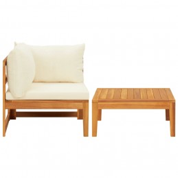 Acquista Set Divani Giardino 2 pz Cuscini Bianco Crema in Legno d'Acacia con riferimento GHV-316316 della ditta 