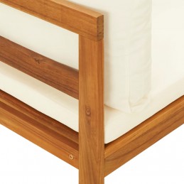 Acquista Set Divani Giardino 2 pz Cuscini Bianco Crema in Legno d'Acacia con riferimento GHV-316316 della ditta 