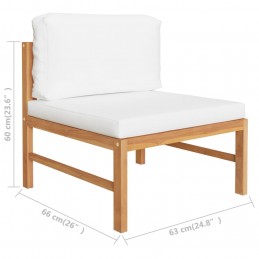 Acquista Set Divani Giardino 3 pz Cuscini Crema in Legno di Teak con riferimento GHV-316108 della ditta 
