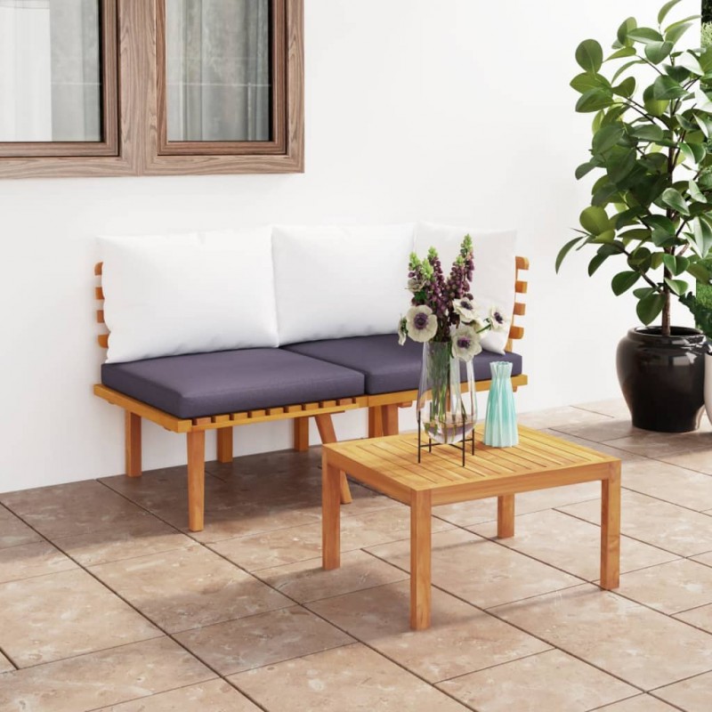 Acquista Set Divani da Giardino 2 pz con Cuscini in Massello di Acacia con riferimento GHV-316266 della ditta 