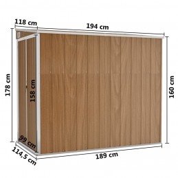 Acquista Capanno Giardino a Parete Marrone 118x194x178cm Acciaio Zincato con riferimento GHV-316224 della ditta 