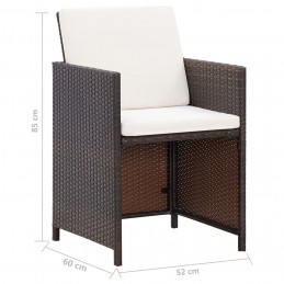 Acquista Set Sedie da Giardino e Poggiapiedi 4 pz in Polyrattan Marrone con riferimento GHV-316780 della ditta 