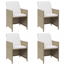 Acquista Sedie da Giardino con Cuscini 4 pz in Polyrattan Beige con riferimento GHV-316777 della ditta 