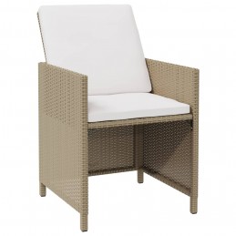 Acquista Sedie da Giardino con Cuscini 4 pz in Polyrattan Beige con riferimento GHV-316777 della ditta 