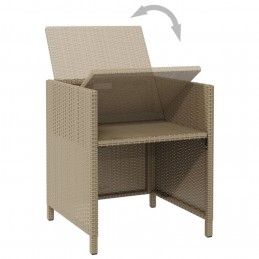 Acquista Sedie da Giardino con Cuscini 4 pz in Polyrattan Beige con riferimento GHV-316777 della ditta 