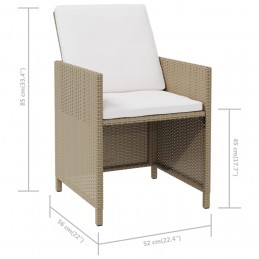 Acquista Sedie da Giardino con Cuscini 4 pz in Polyrattan Beige con riferimento GHV-316777 della ditta 