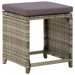 Acquista Sgabelli da Giardino 4 pz con Cuscini in Polyrattan Grigi con riferimento GHV-316873 della ditta 