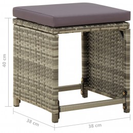 Acquista Sgabelli da Giardino 4 pz con Cuscini in Polyrattan Grigi con riferimento GHV-316873 della ditta 