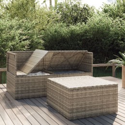 Acquista Set Divani da Giardino 3 pz con Cuscini in Polyrattan Grigio con riferimento GHV-318675 della ditta 