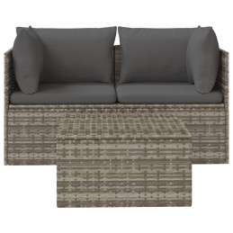 Acquista Set Divani da Giardino 3 pz con Cuscini in Polyrattan Grigio con riferimento GHV-318675 della ditta 