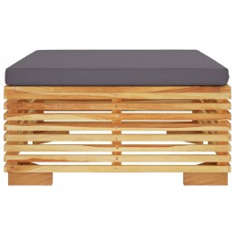 Acquista Poggiapiedi Giardino Cuscino Grigio Scuro Legno Massello Teak con riferimento GHV-319161 della ditta 