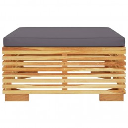 Acquista Poggiapiedi Giardino Cuscino Grigio Scuro Legno Massello Teak con riferimento GHV-319161 della ditta 