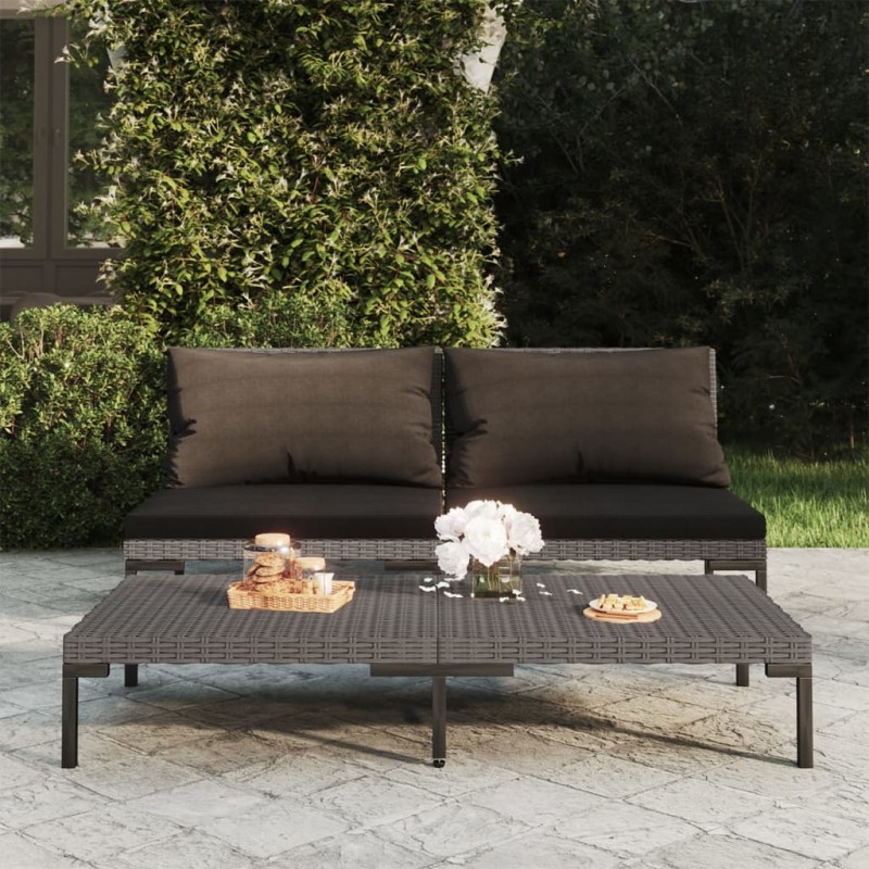 Acquista Divani da Giardino 2pz con Cuscini in Polyrattan Mezzo Tondo con riferimento GHV-318602 della ditta 