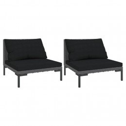 Acquista Divani da Giardino 2pz con Cuscini in Polyrattan Mezzo Tondo con riferimento GHV-318602 della ditta 