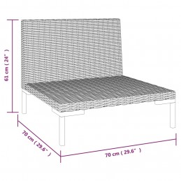 Acquista Divani da Giardino 2pz con Cuscini in Polyrattan Mezzo Tondo con riferimento GHV-318602 della ditta 