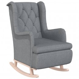 Acquista Poltrona Gambe a Dondolo Legno di Hevea Grigio Chiaro Tessuto con riferimento GHV-329405 della ditta 