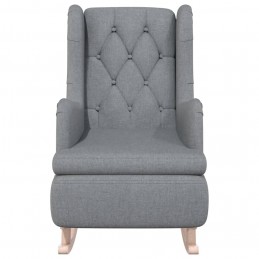 Acquista Poltrona Gambe a Dondolo Legno di Hevea Grigio Chiaro Tessuto con riferimento GHV-329405 della ditta 