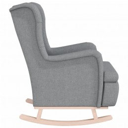 Acquista Poltrona Gambe a Dondolo Legno di Hevea Grigio Chiaro Tessuto con riferimento GHV-329405 della ditta 
