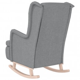 Acquista Poltrona Gambe a Dondolo Legno di Hevea Grigio Chiaro Tessuto con riferimento GHV-329405 della ditta 