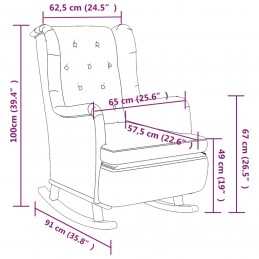 Acquista Poltrona Gambe a Dondolo Legno di Hevea Grigio Chiaro Tessuto con riferimento GHV-329405 della ditta 