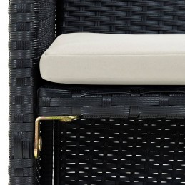 Acquista Divano da Giardino a 2 Posti con Cuscini in Polyrattan Nero con riferimento GHV-43910 della ditta 