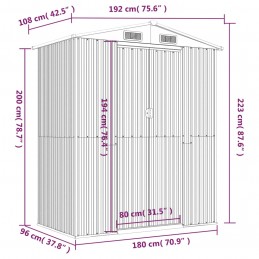 Acquista Capanno da Giardino Marrone Scuro 192x108x223cm Acciaio Zincato con riferimento GHV-319273 della ditta 