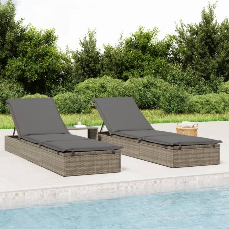 Acquista Lettino con Cuscino Grigio 201x55x62 cm in Polyrattan con riferimento GHV-319631 della ditta 